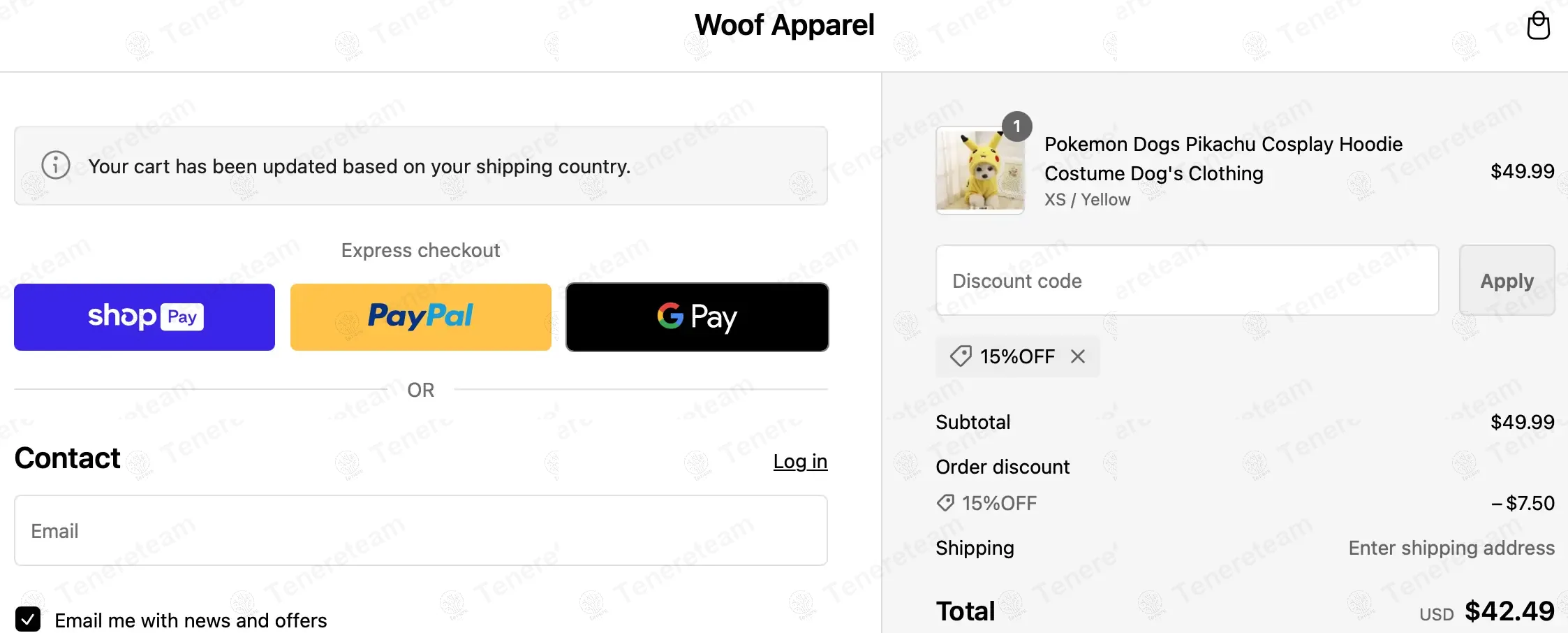 Woof Apparel coupon code: 15% off with 15%OFF. Tested and valid as 1 year ago.