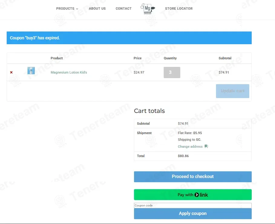 Magnesium Lotion Shop coupon code: 10% off with BUY3. Tested and valid as 2 months ago.