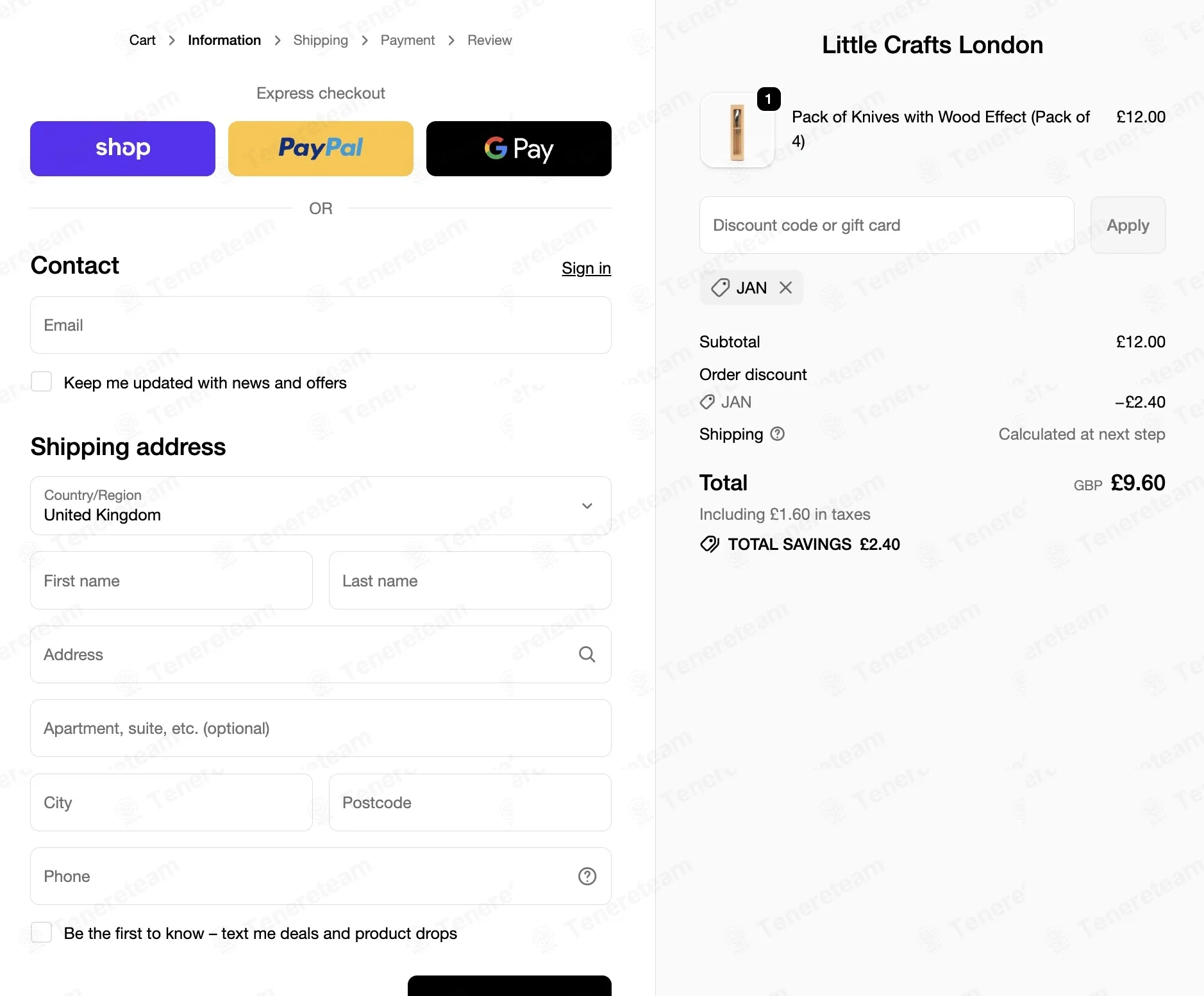 Little Crafts London coupon code: 20% off with JAN. Tested and valid as 4 months ago.