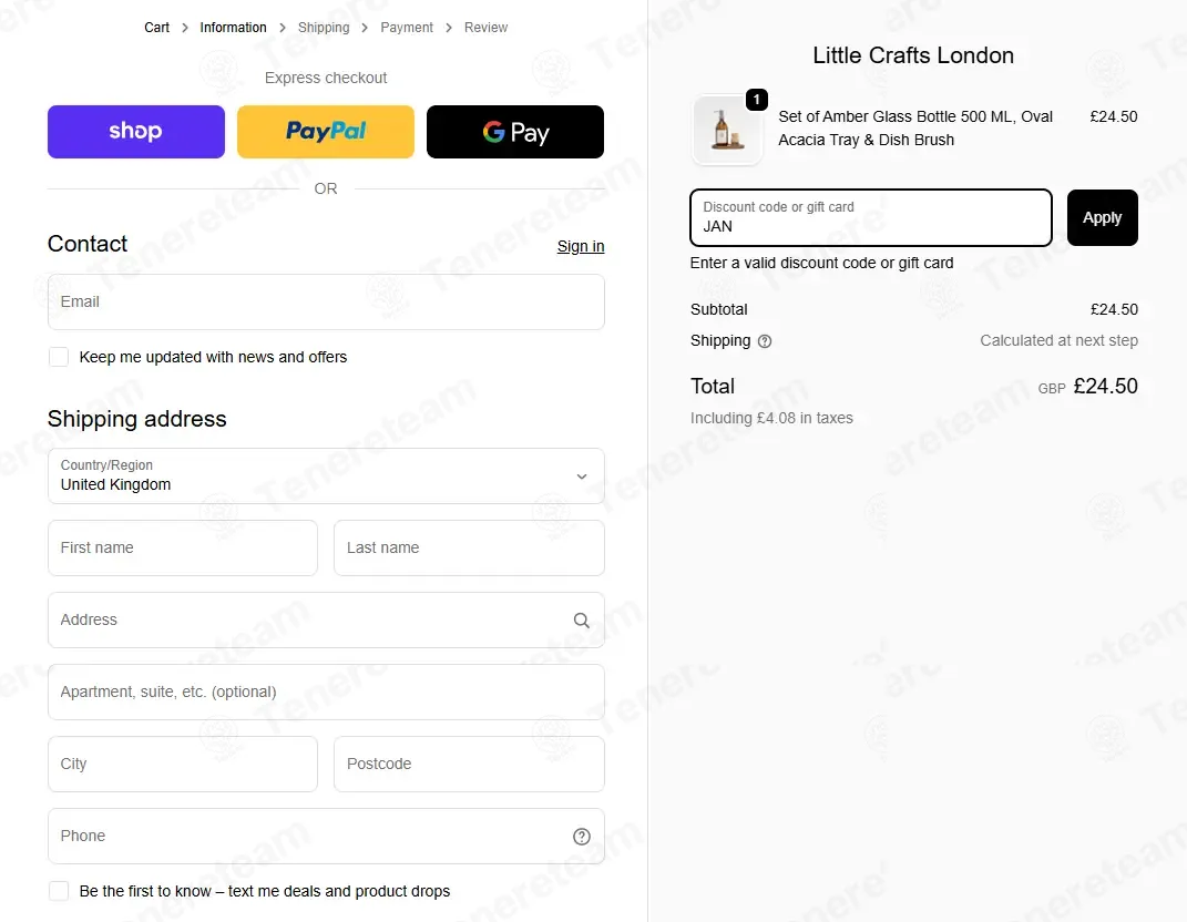 Little Crafts London coupon code: 20% off with JAN. Tested and valid as 4 months ago.