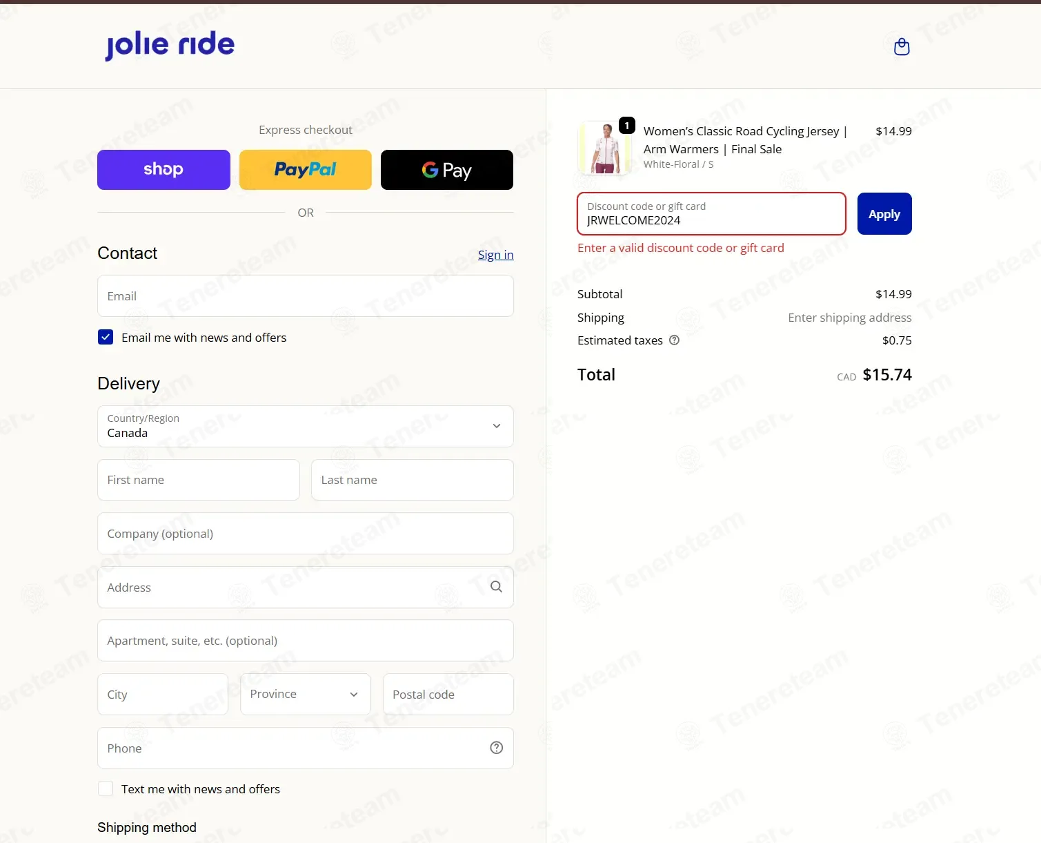 Jolie Ride coupon code: 10% off with JRWELCOME2024. Tested and valid as 1 month ago.