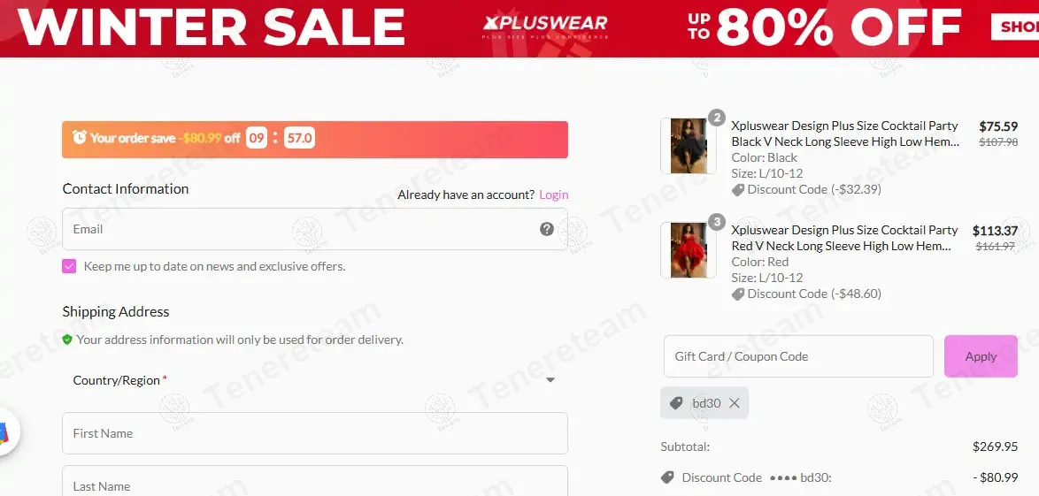 PlusSizeFix coupon code: 30% off with bd30. Tested and valid as 1 year ago.