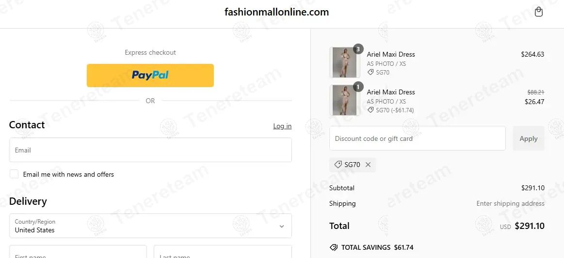 Fashion Mall Online apply coupon code