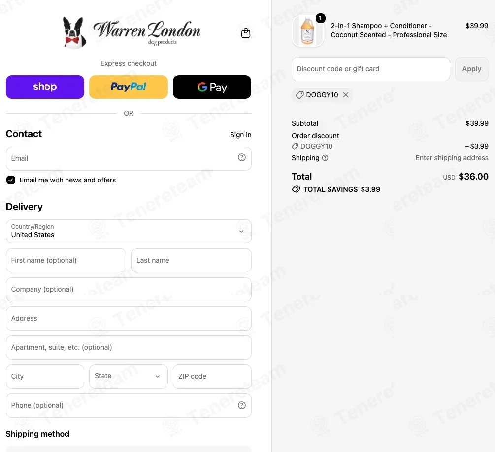 Warren London coupon code: 10% off with DOGGY10. Tested and valid as 1 month ago.