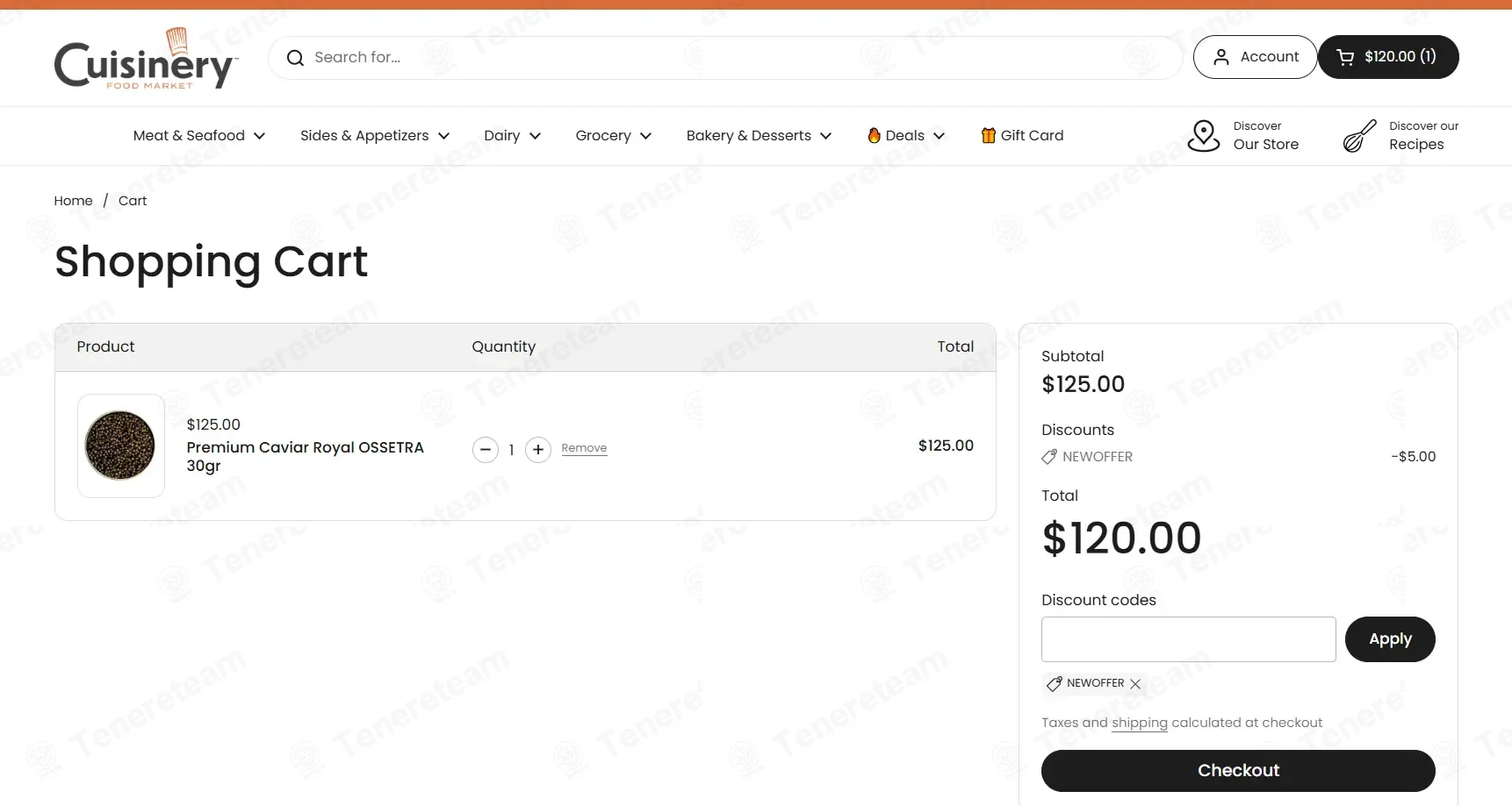 Cuisinery Food Market coupon code: $5 off with NEWOFFER. Tested and valid as 2 weeks ago.