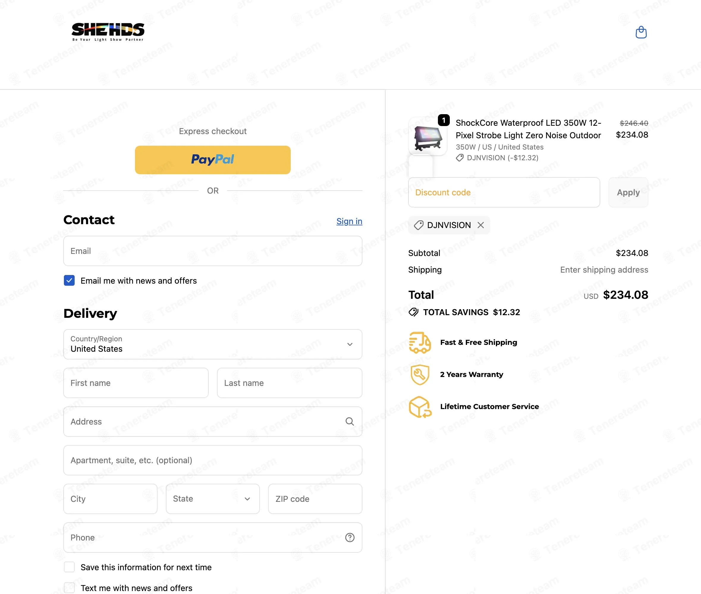 Shehds coupon code re-checked and confirmed working at checkout