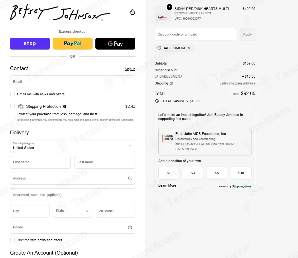 Betsey Johnson coupon code: 15% off with BABEJBMLNJ. Tested and valid as 4 months ago.