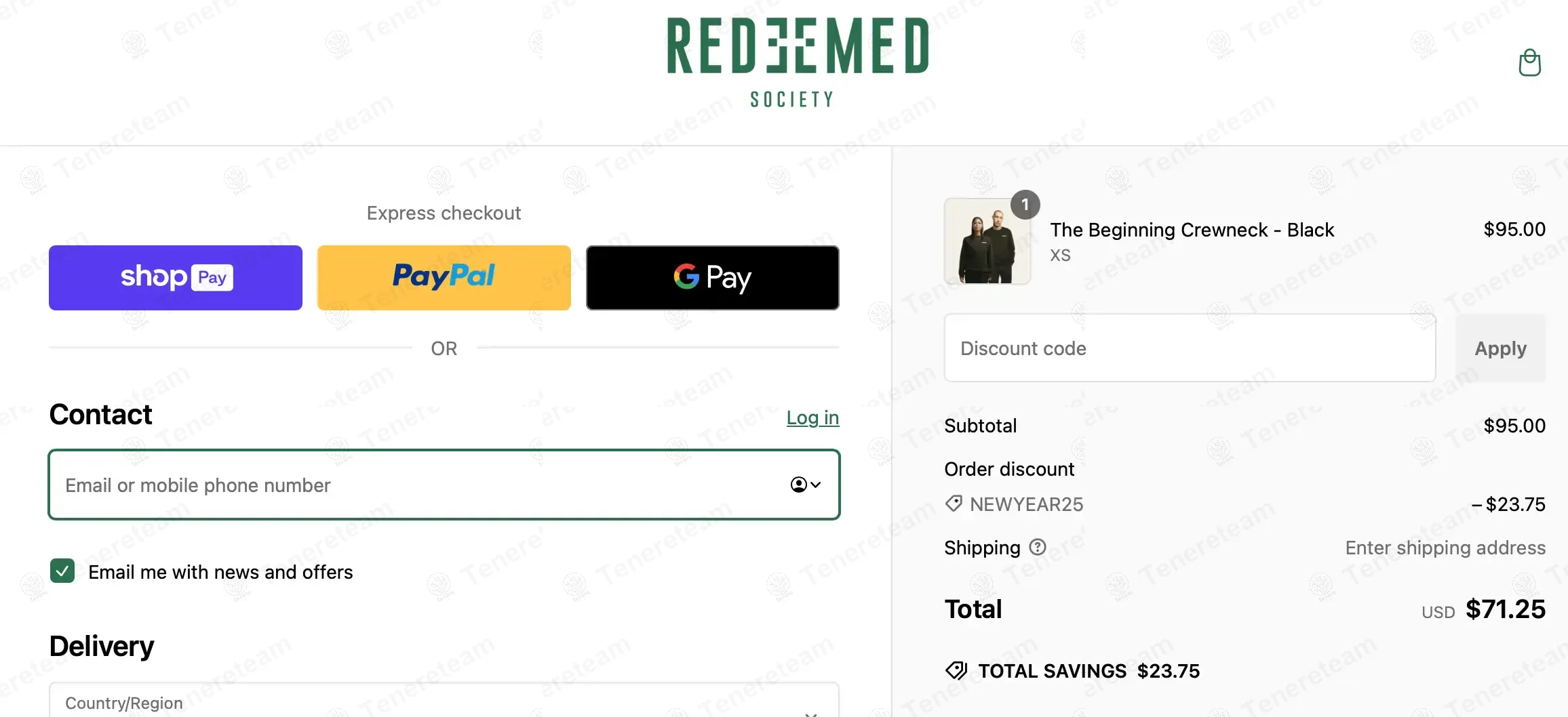 Redeemed Society coupon code: 25% off with NEWYEAR25. Tested and valid as 3 months ago.