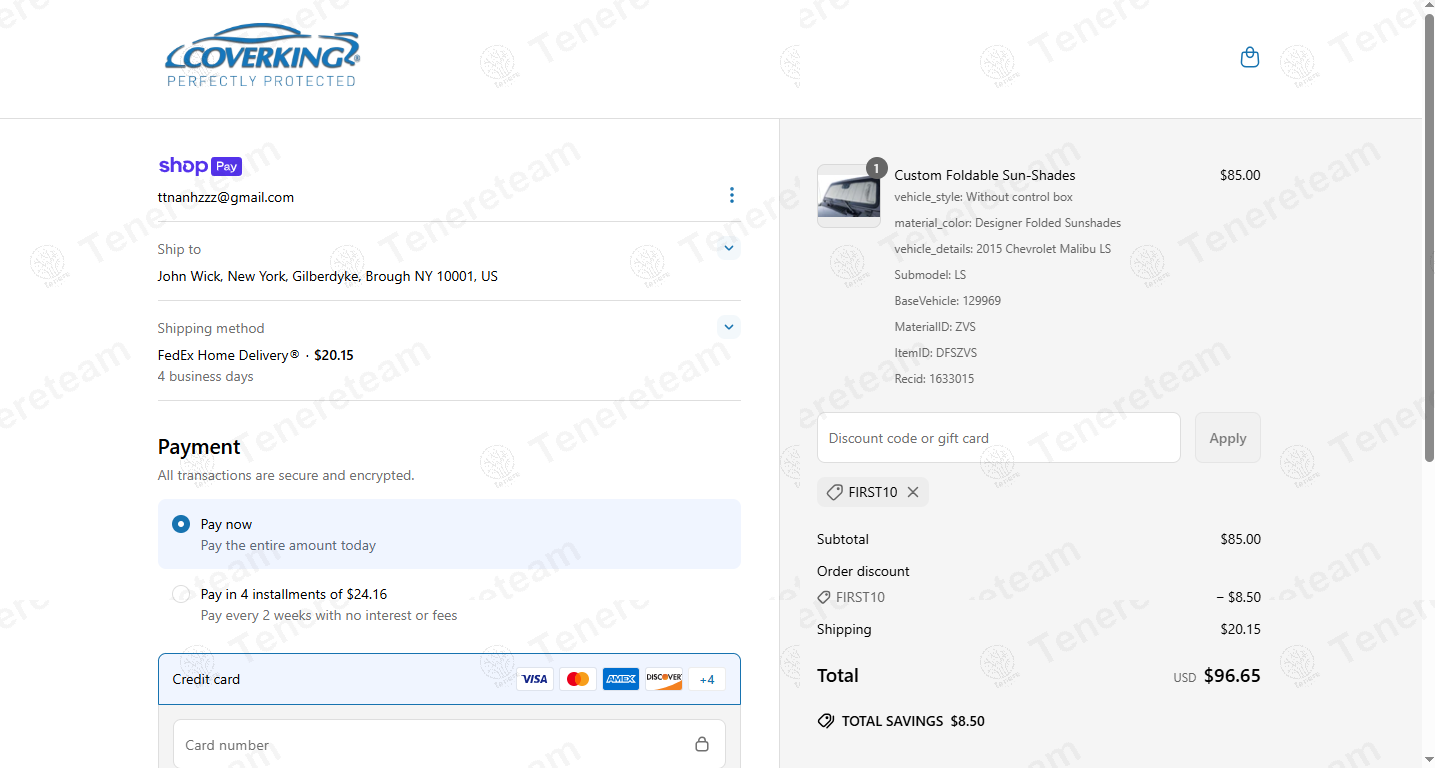 Coverking coupon code: 10% off with FIRST10. Tested and valid as 1 year ago.