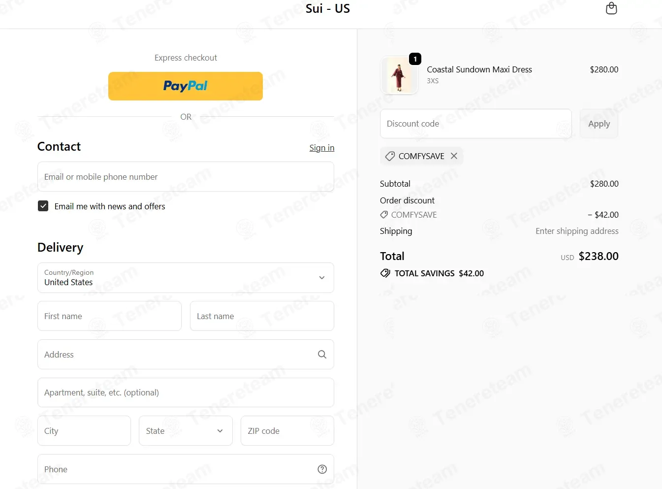 We Are Sui US coupon code: 15% off with COMFYSAVE. Tested and valid as 3 weeks ago.