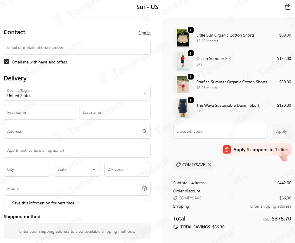 We Are Sui US coupon code: 15% off with COMFYSAVE. Tested and valid as 3 weeks ago.