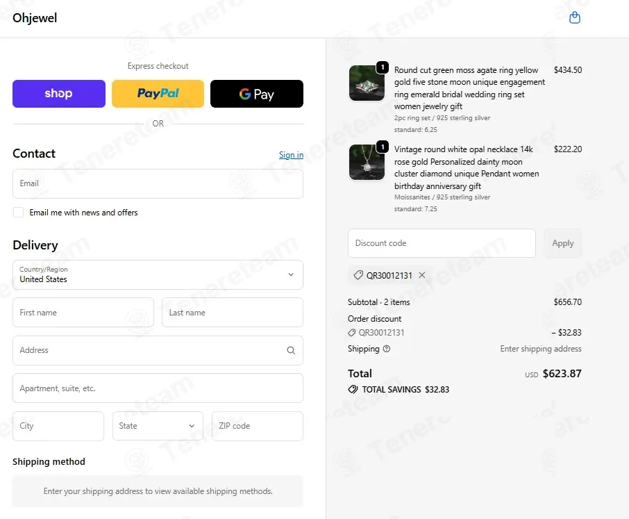Ohjewel coupon code: 5% off with QR30012131. Tested and valid as 2 months ago.