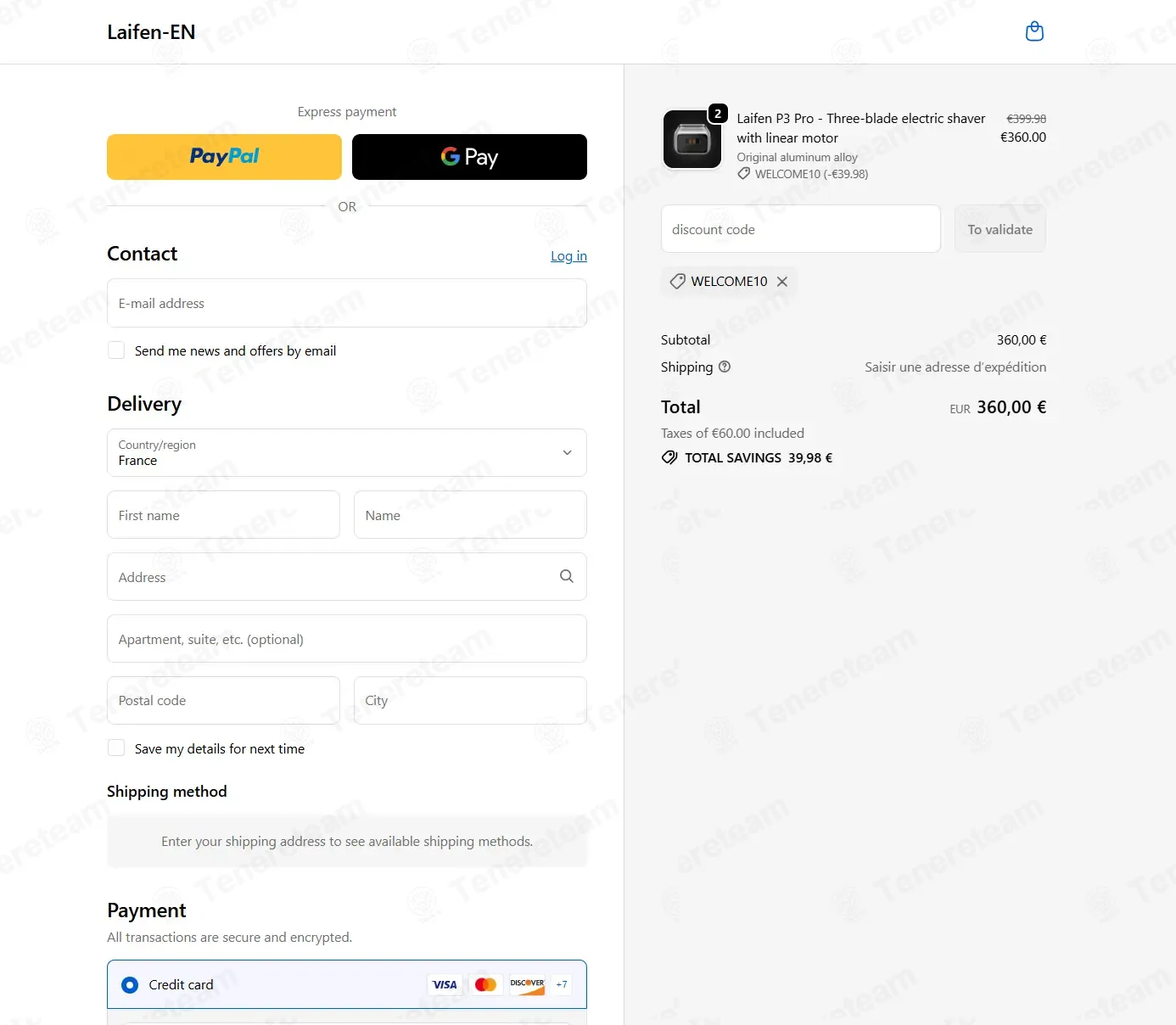 Laifen Tech FR coupon code: 10% off with Welcome10. Tested and valid as 2 months ago.