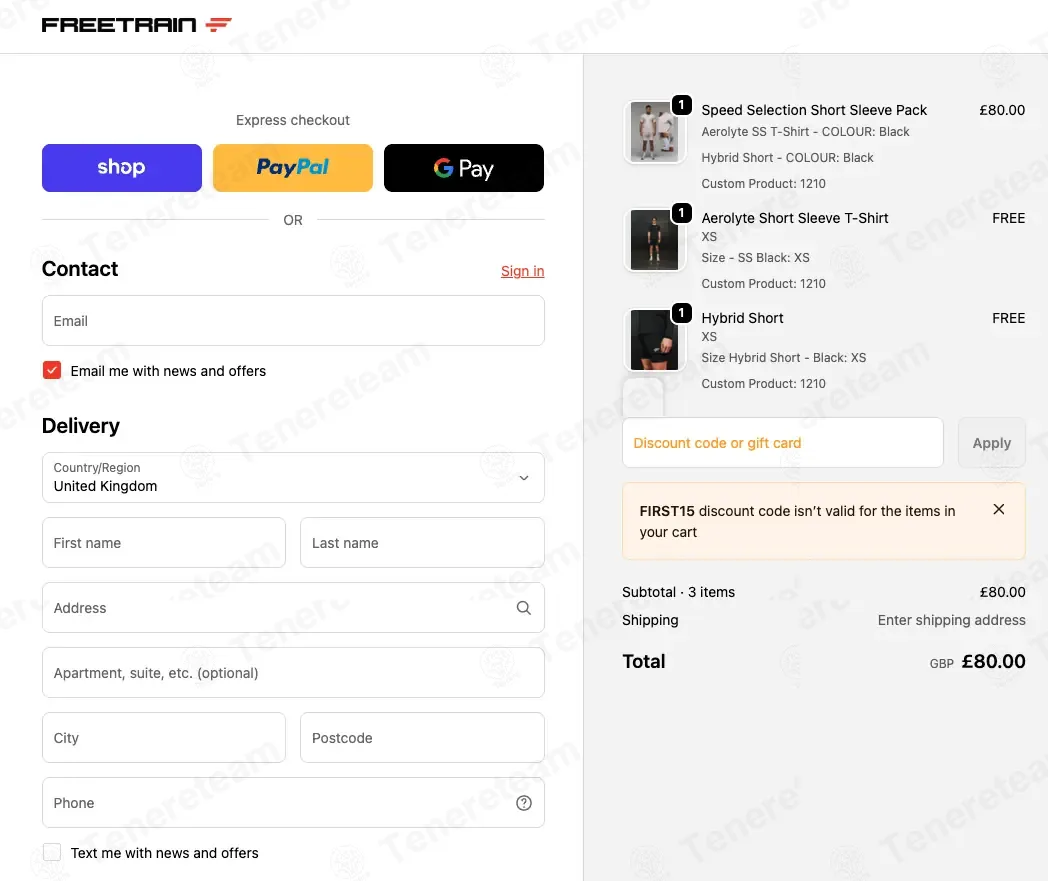 Freetrain apply coupon code