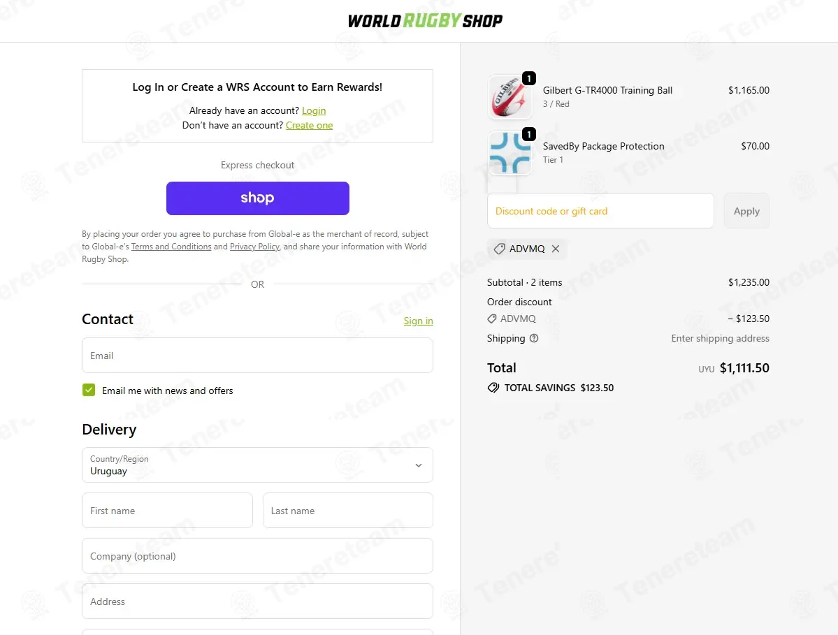 World Rugby Shop coupon code: 10% off with ADVMQ. Tested and valid as 2 months ago.