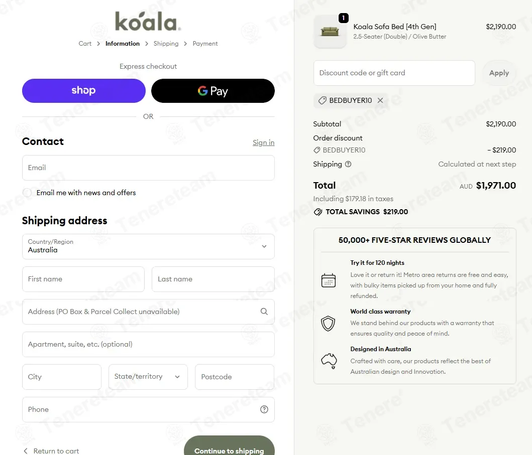 Koala Mattress coupon code: 10% off with BEDBUYER10. Tested and valid as 7 months ago.