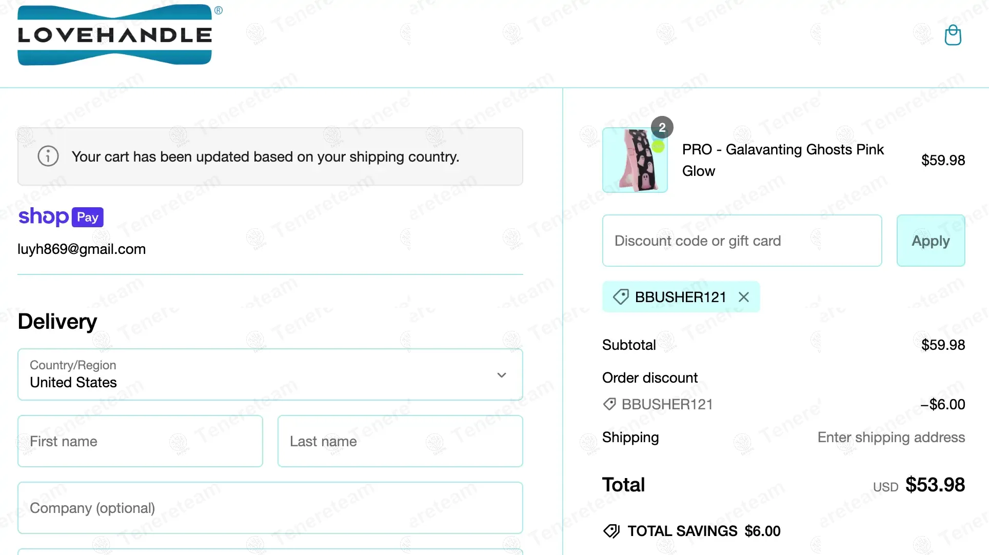 Lovehandle coupon code: 10% off with BBUSHER121. Tested and valid as 1 year ago.