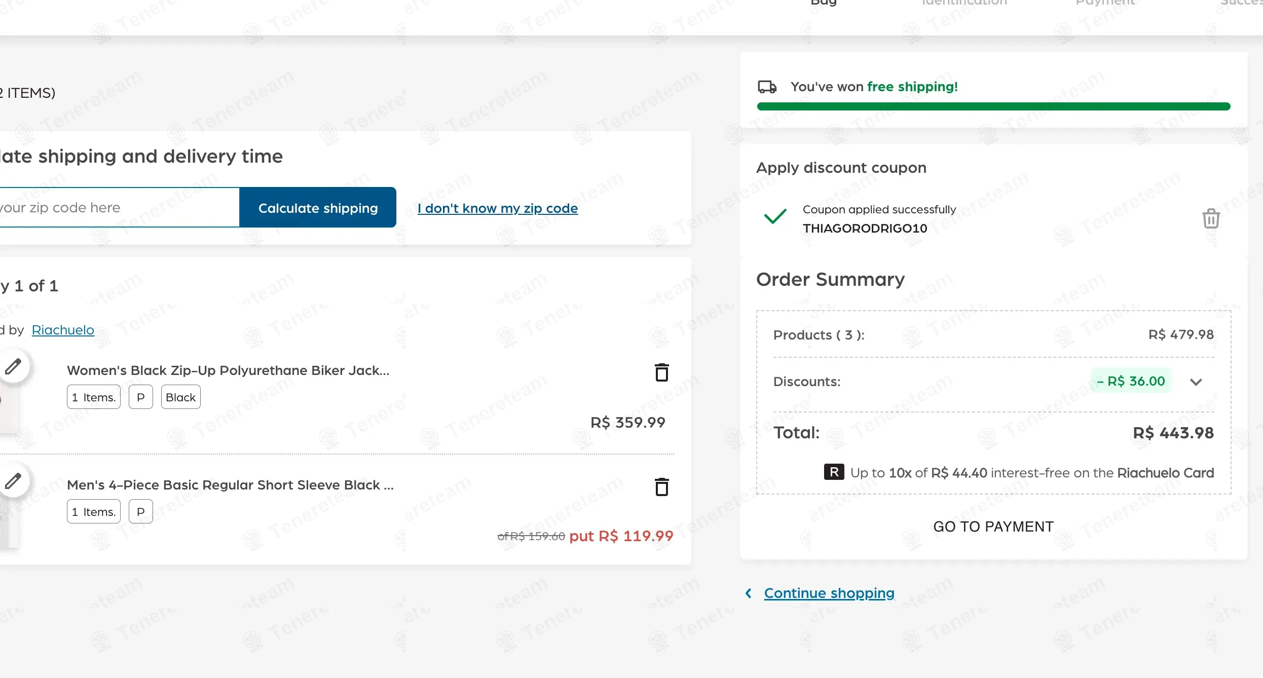 Riachuelo BR coupon code: 10% off with THIAGORODRIGO10. Tested and valid as 9 months ago.