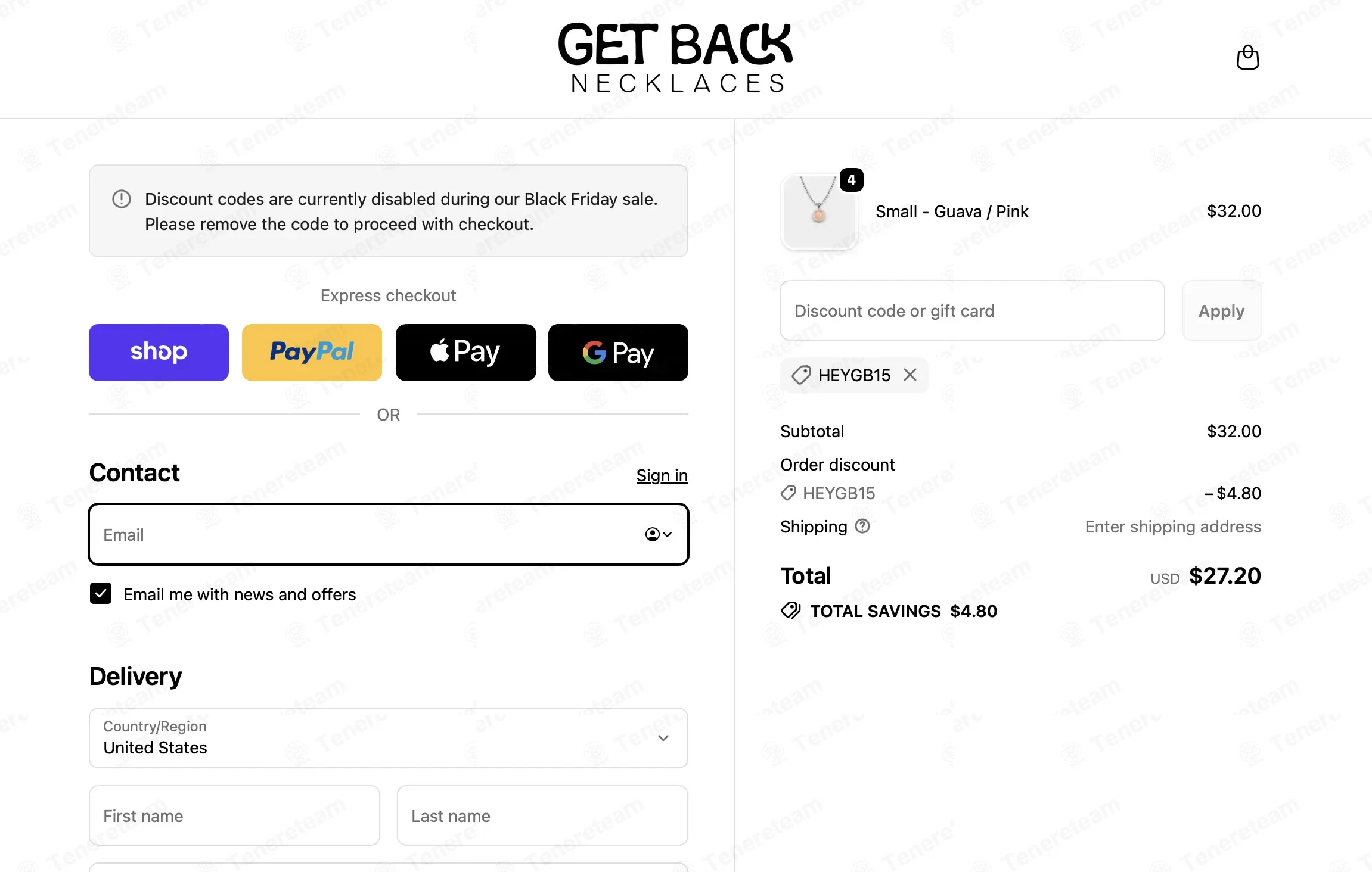 Get Back Necklaces coupon code: 15% off with HEYGB15. Tested and valid as 7 months ago.