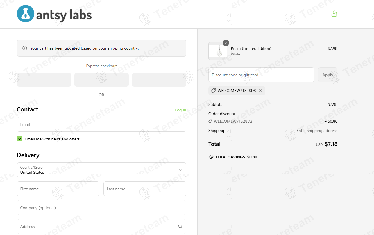 Antsy Labs coupon code: 10% off with welcomeW7TS28D3. Tested and valid as 1 year ago.
