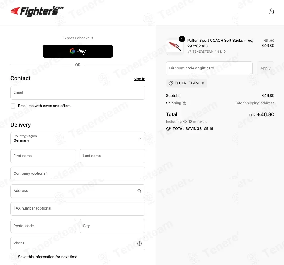 Fighters Europe coupon code verified as working at checkout