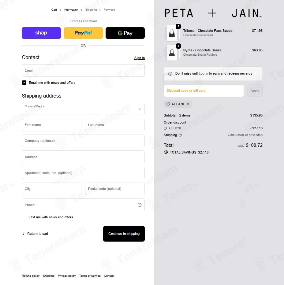 Peta And Jain coupon code: 20% off with ALEX20. Tested and valid as 8 months ago.