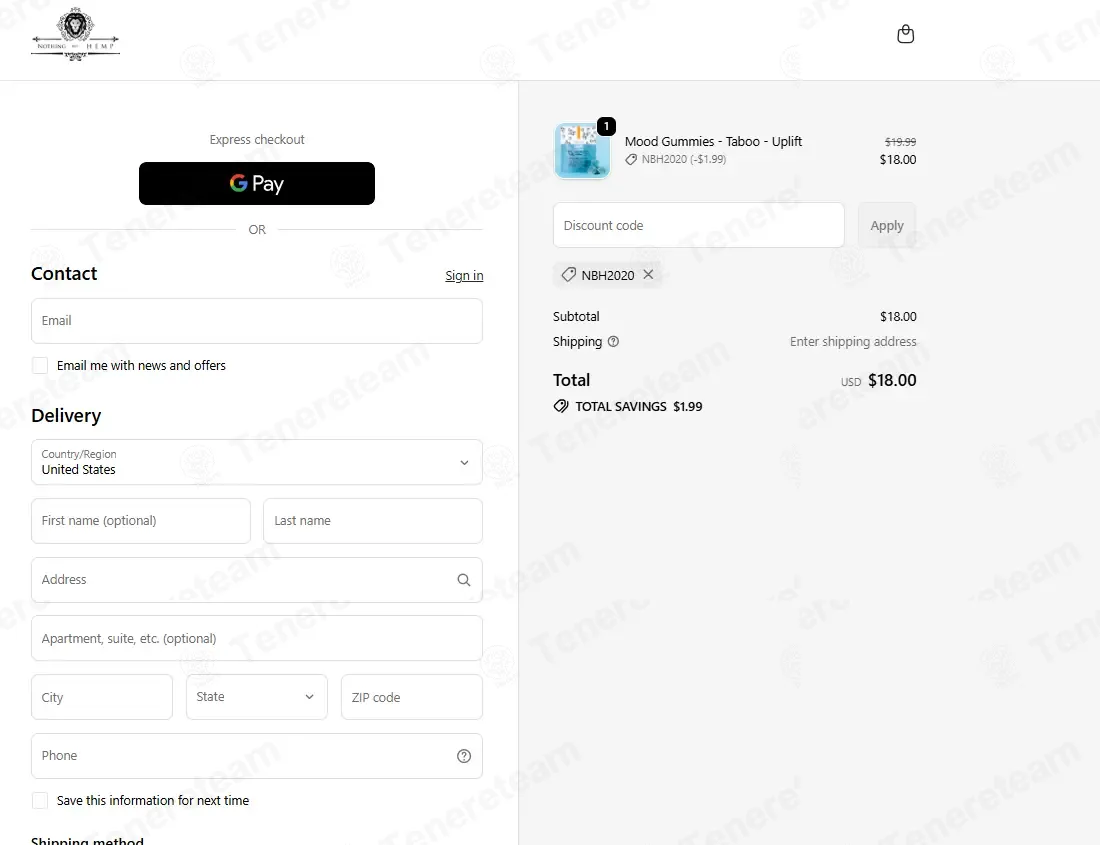 Nothing But Hemp coupon code: 10% off with NBH2020. Tested and valid as 2 months ago.
