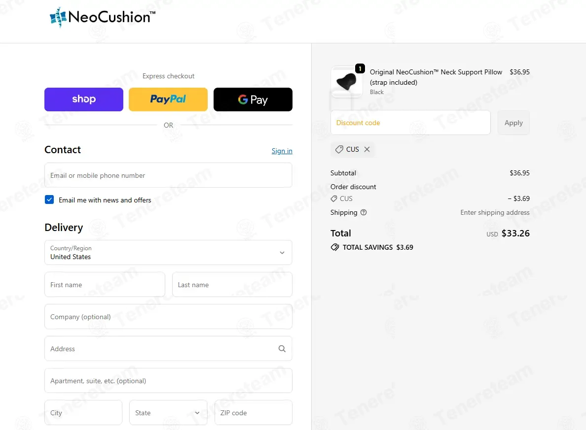 NeoCushion coupon code: 10% off with CUS. Tested and valid as 3 weeks ago.