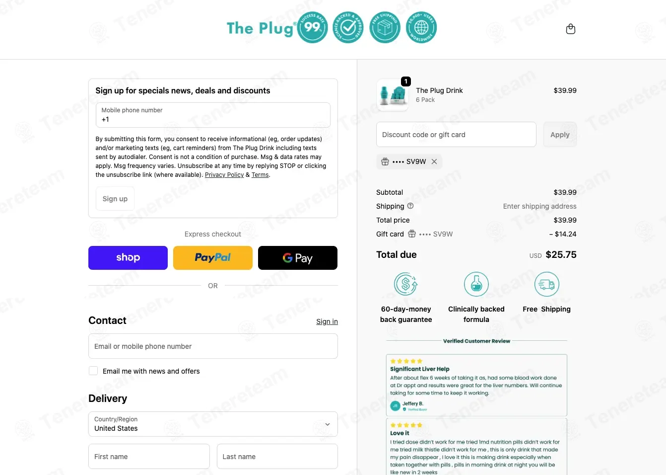 The Plug Drink coupon code: $14 off with PLJK KE8V QLRA SV9W. Tested and valid as 1 month ago.