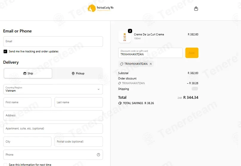 IntrinsiCurly Me coupon code: 10% off with TRINHNHANTOAN. Tested and valid as 3 weeks ago.