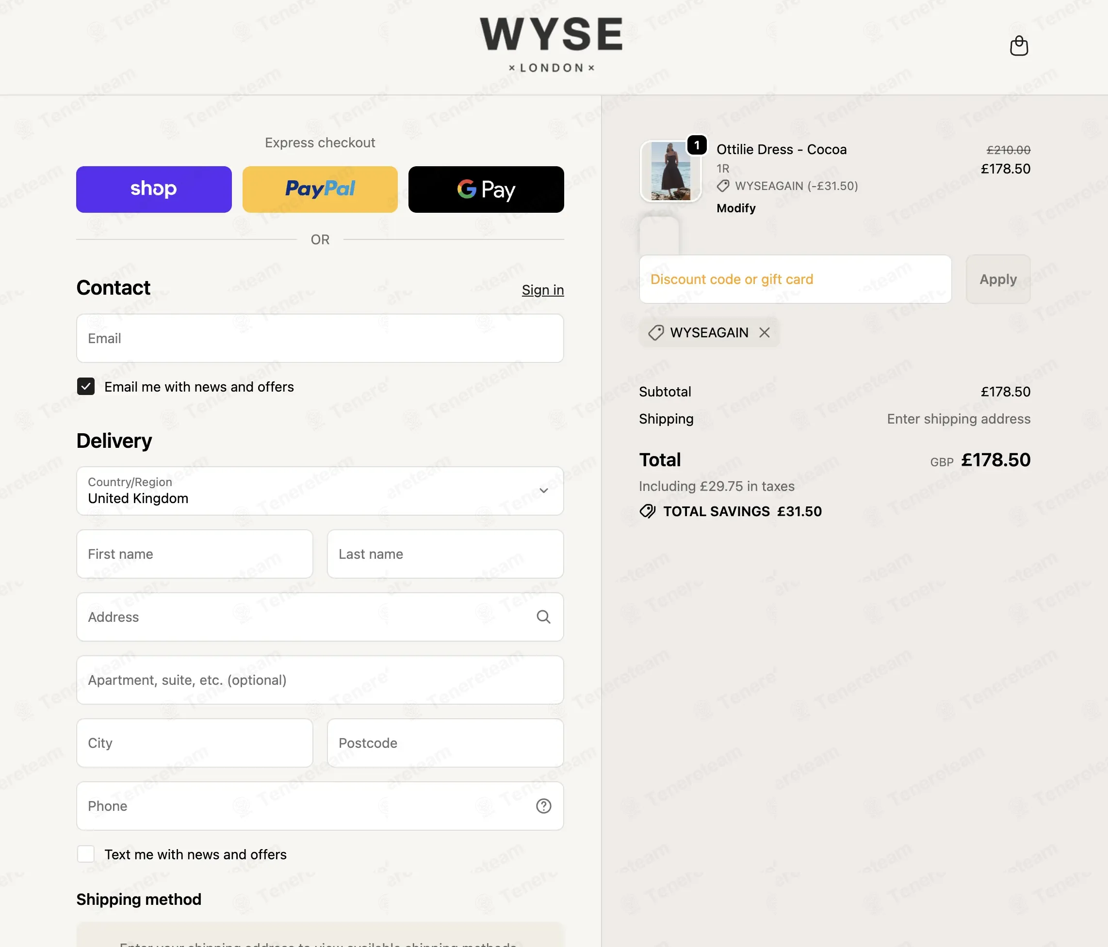 WYSE London coupon code: 15% off with WYSEAGAIN. Tested and valid as 8 hours ago.
