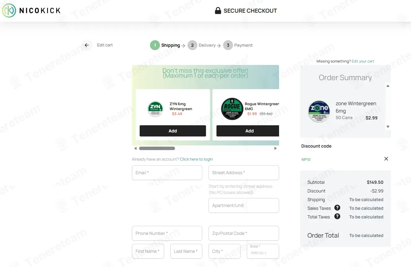 Nicokick coupon code: 2% off with NP10. Tested and valid as 3 weeks ago.