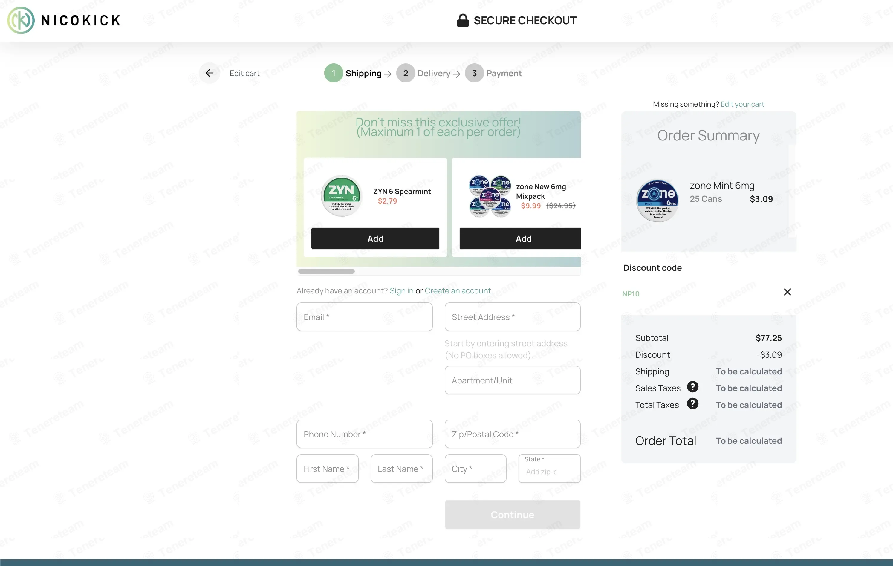 Nicokick coupon code: 2% off with NP10. Tested and valid as 3 weeks ago.