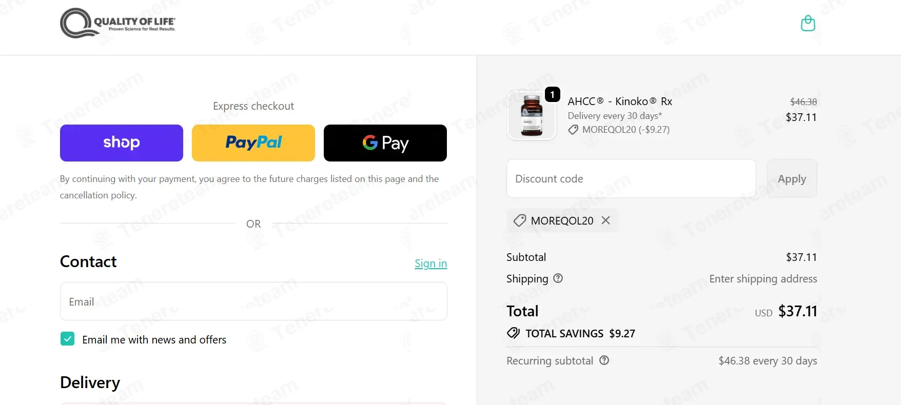 Quality Of Life coupon code: 20% off with MOREQOL20. Tested and valid as 7 months ago.