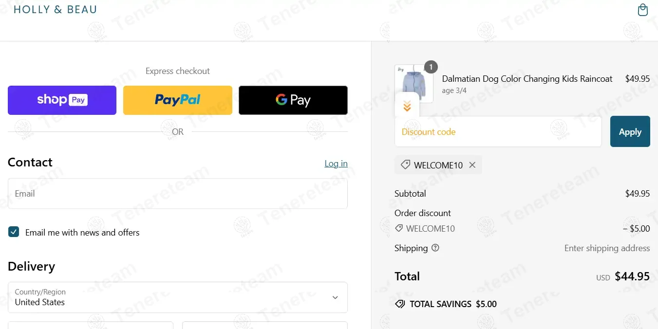 Holly and Beau coupon code: 10% off with WELCOME10. Tested and valid as 1 year ago.