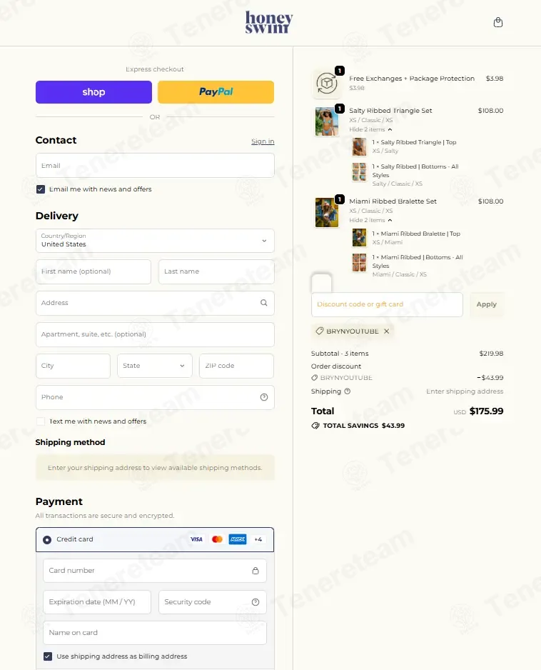 Honey Swim coupon code: 20% off with BRYNYOUTUBE. Tested and valid as 4 months ago.