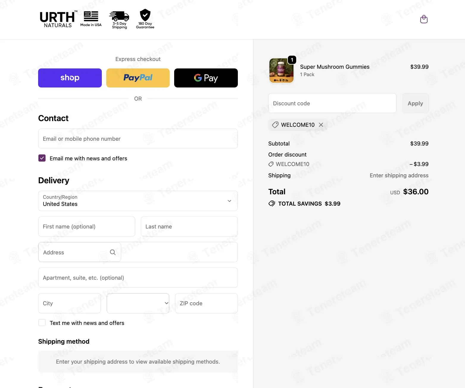 URTH Naturals coupon code: 10% off with WELCOME10. Tested and valid as 2 weeks ago.