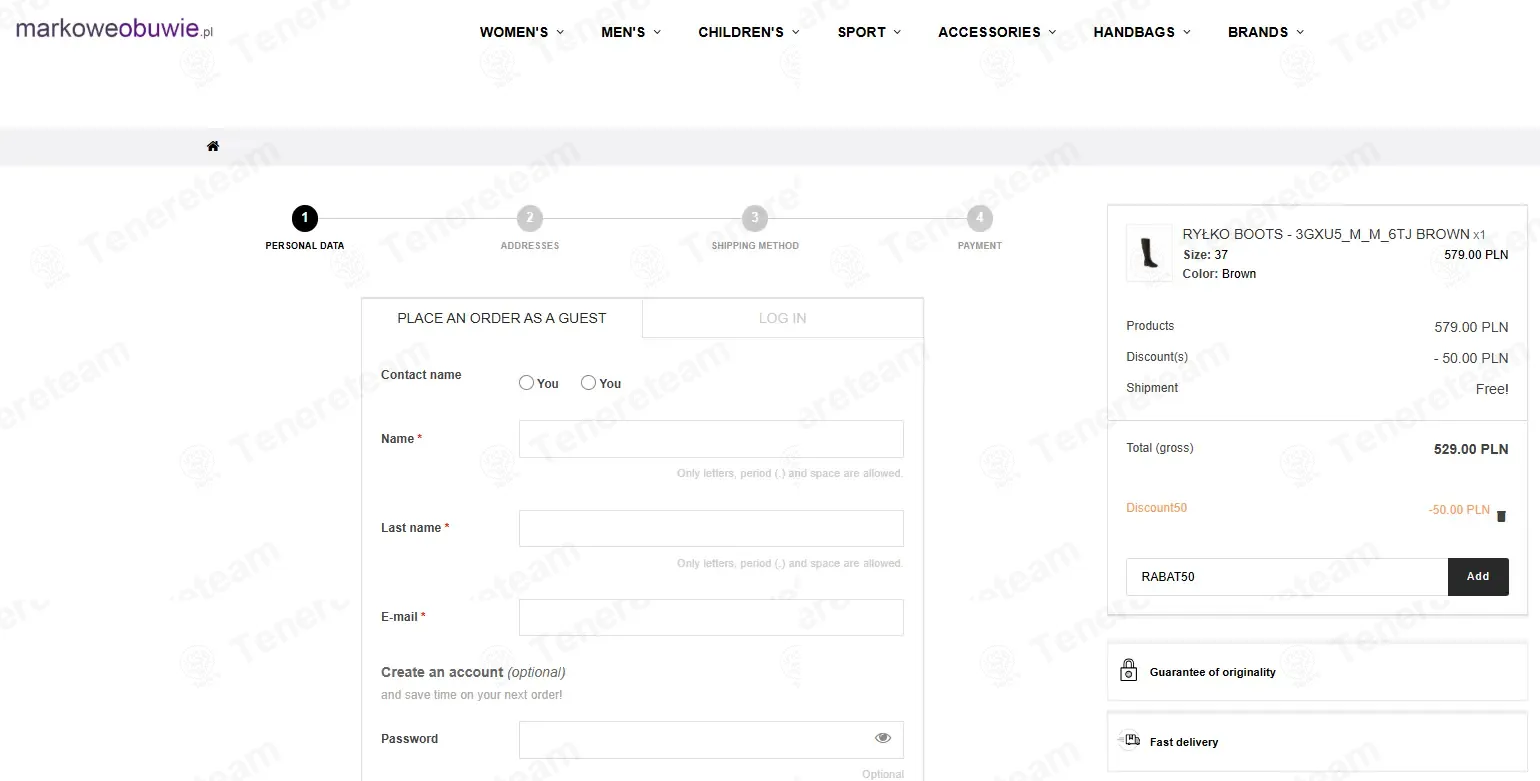 Markoweobuwie PL coupon code: $50 off with RABAT50. Tested and valid as 9 months ago.