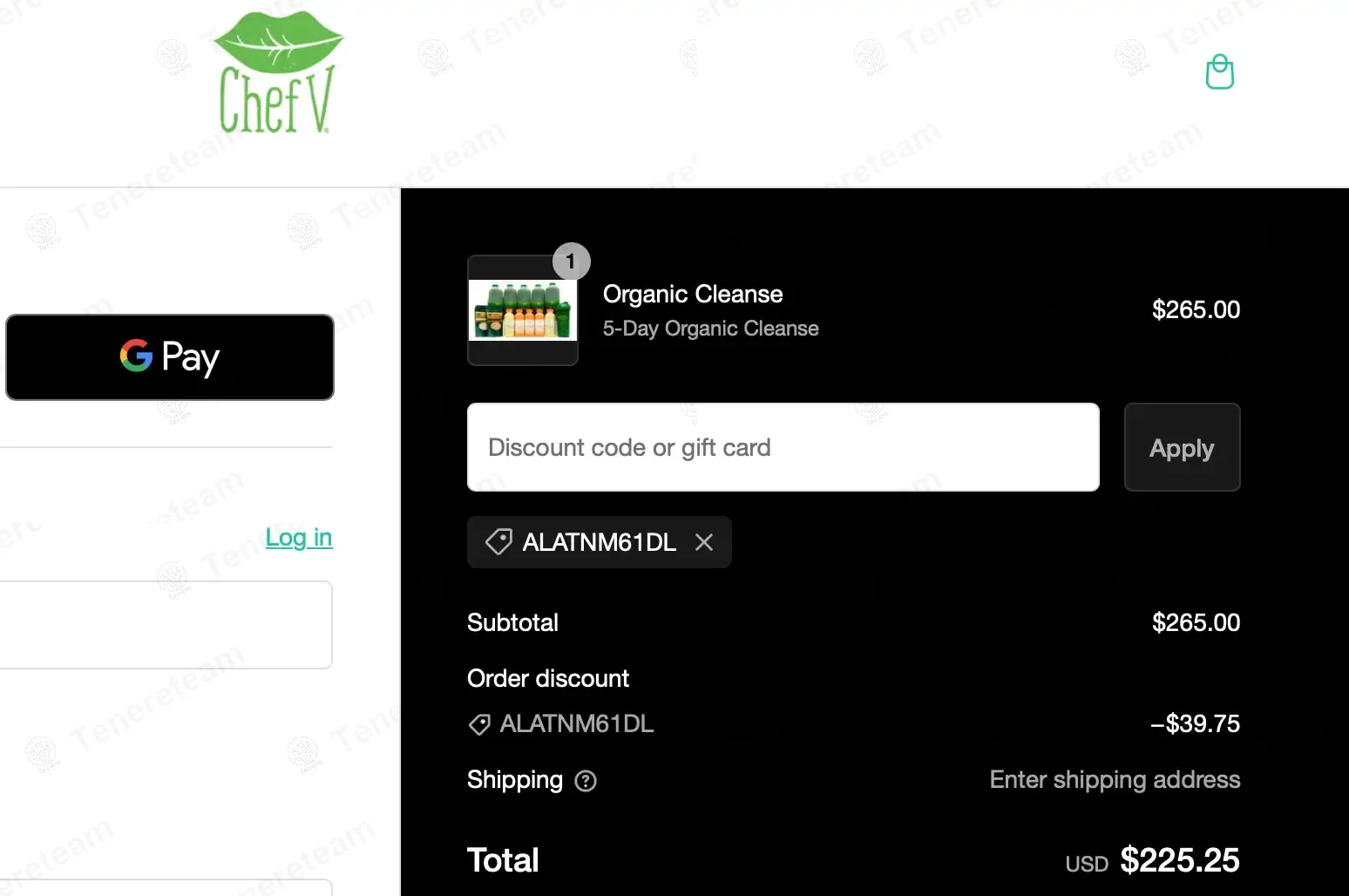 Chef V coupon code: 15% off with alatnm61dl. Tested and valid as 1 year ago.