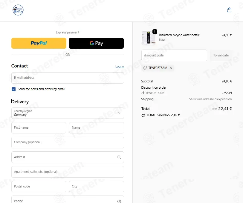Shop Ta Gourde coupon code: 10% off with TENERETEAM. Tested and valid as 3 weeks ago.