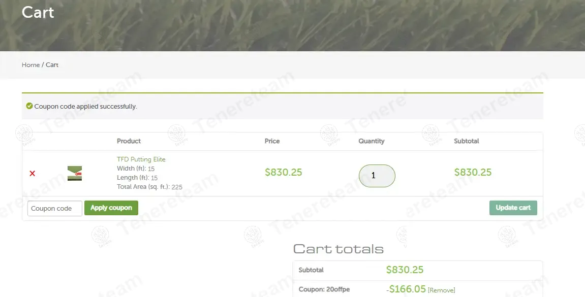 Turf Factory Direct apply coupon code