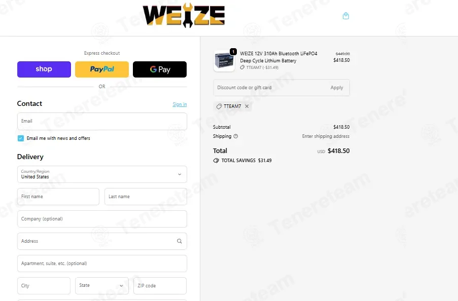WEIZE US apply coupon code