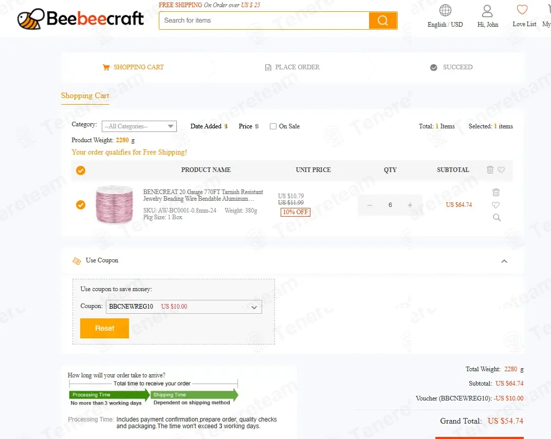 Beebeecraft coupon code: $10 off with BBCNEWREG10. Tested and valid as 4 days ago.