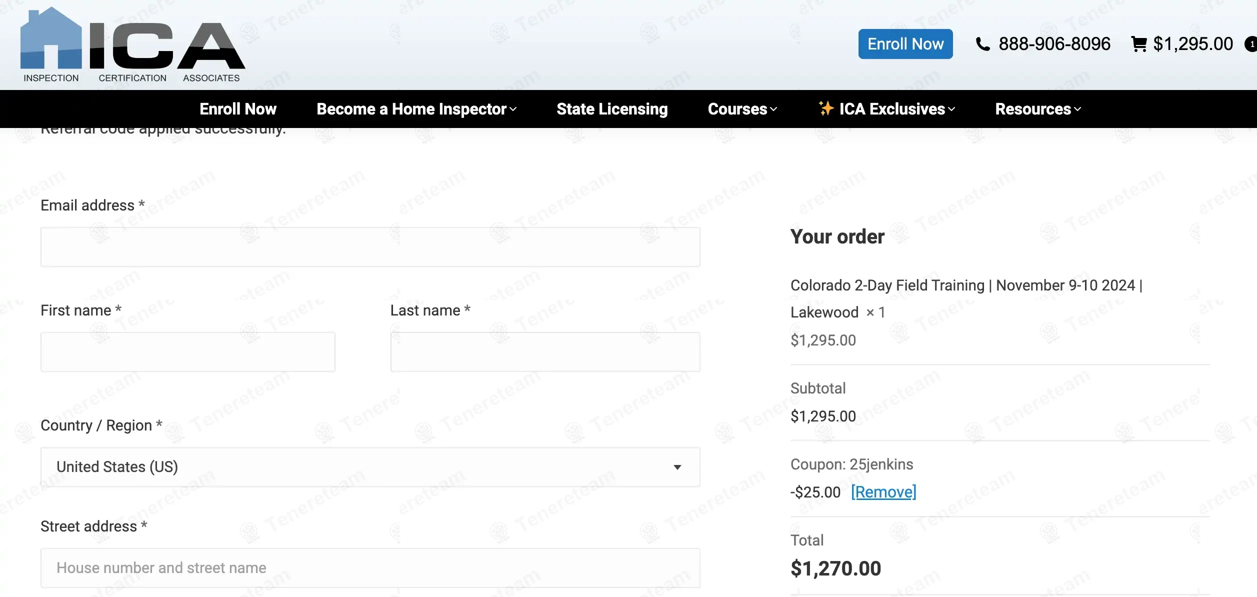 Inspection Certification Associates coupon code: $25 off with 25JENKINS. Tested and valid as 1 year ago.