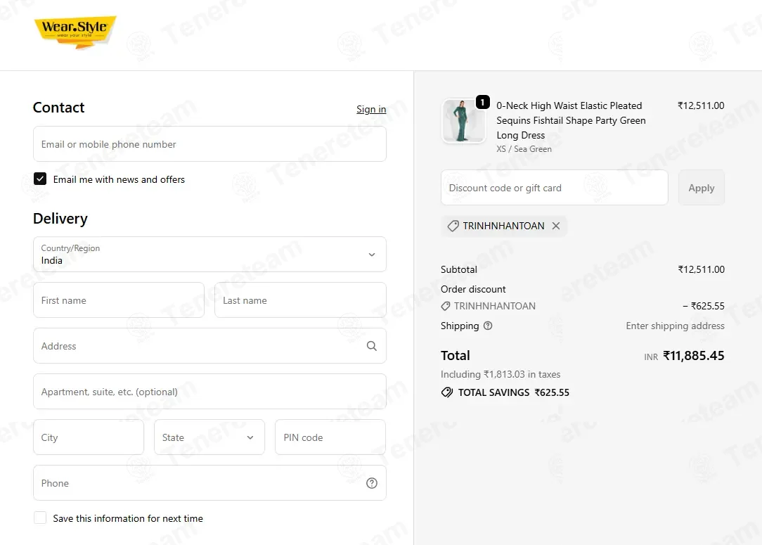 Wear Style coupon code: 5% off with TRINHNHANTOAN. Tested and valid as 1 week ago.