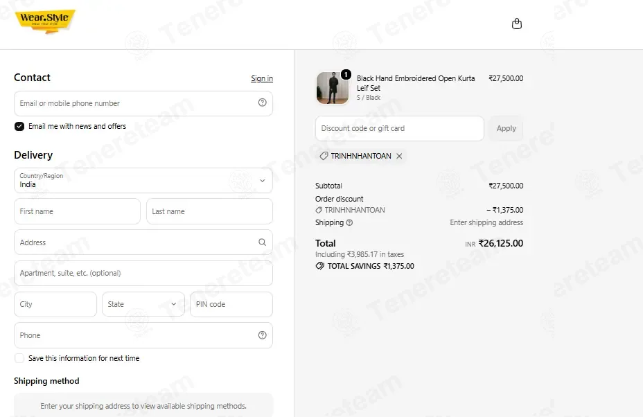 Wear Style coupon code: 5% off with TRINHNHANTOAN. Tested and valid as 1 week ago.