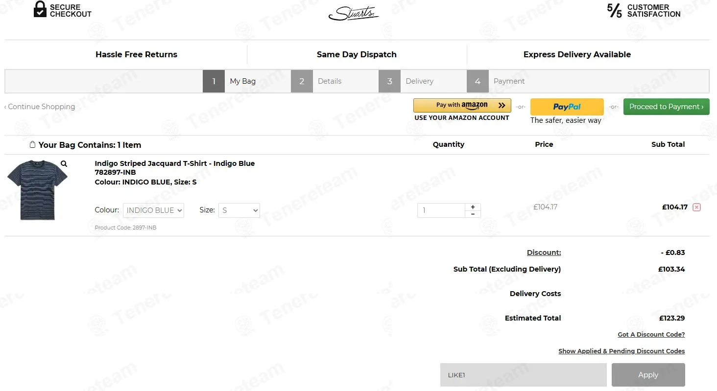 Stuarts London coupon code: £1 off with LIKE1. Tested and valid as 5 months ago.