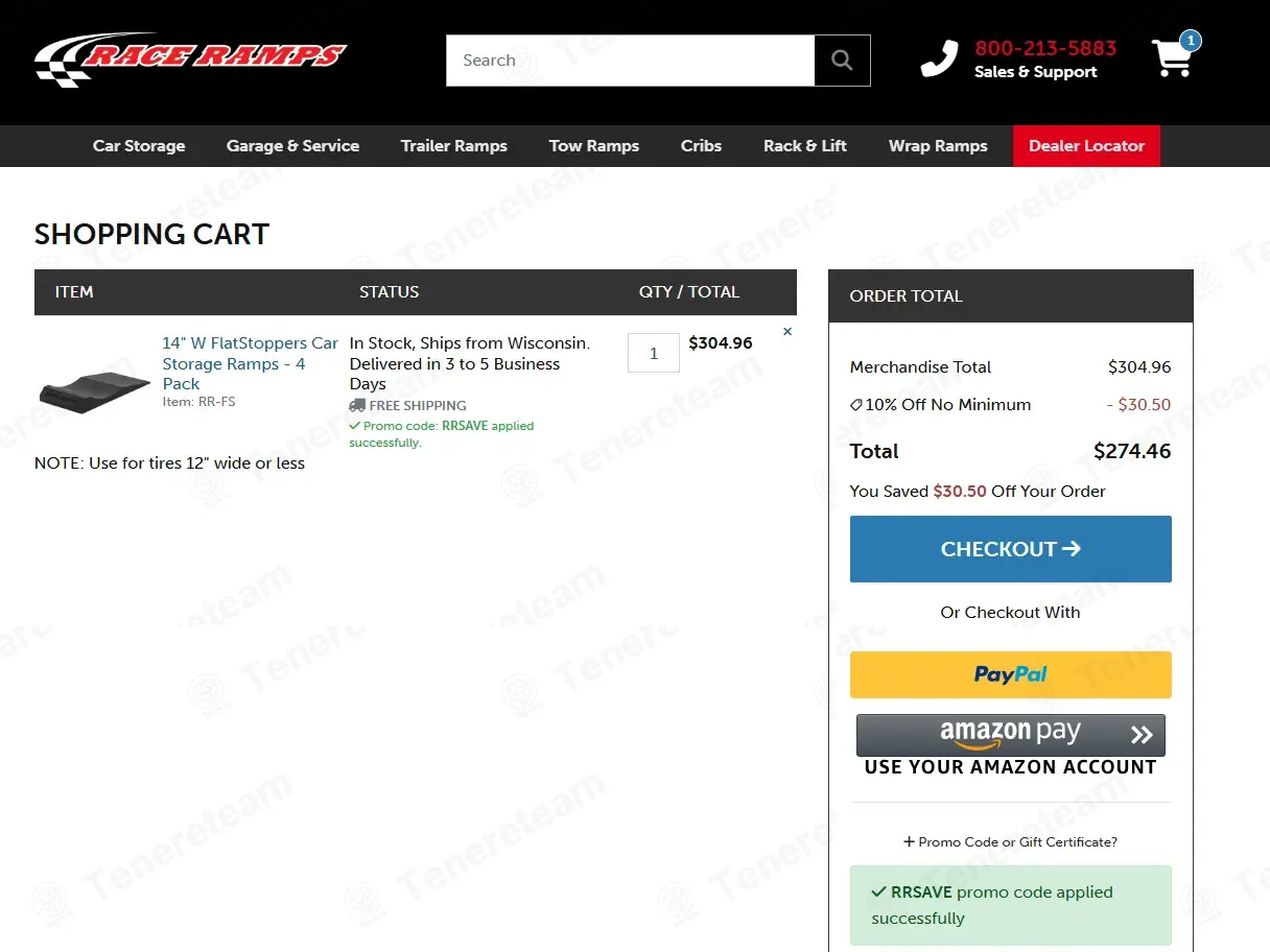 Race Ramps coupon code: 10% off with RRSAVE. Tested and valid as 3 weeks ago.