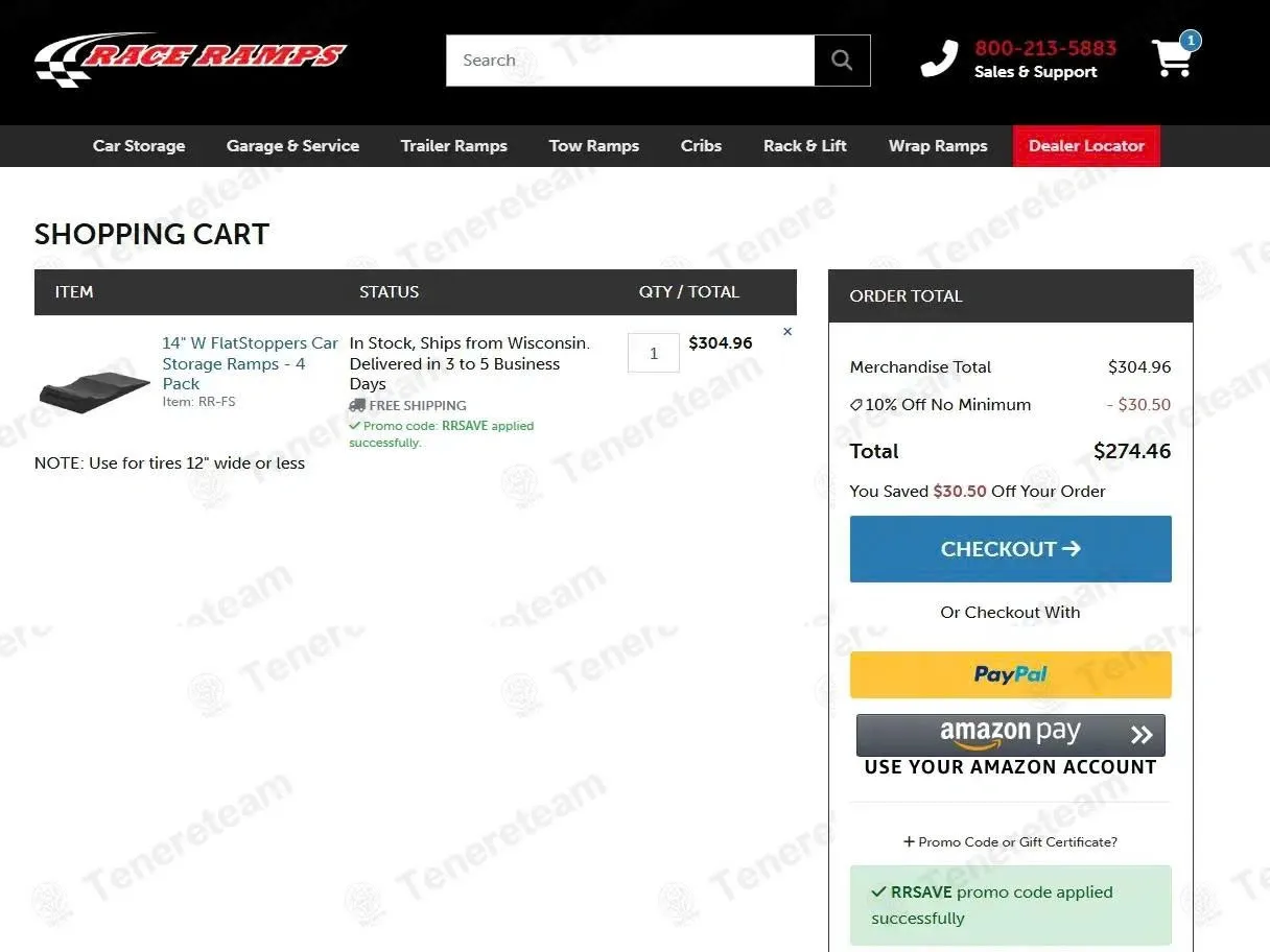 Race Ramps coupon code: 10% off with RRSAVE. Tested and valid as 3 weeks ago.