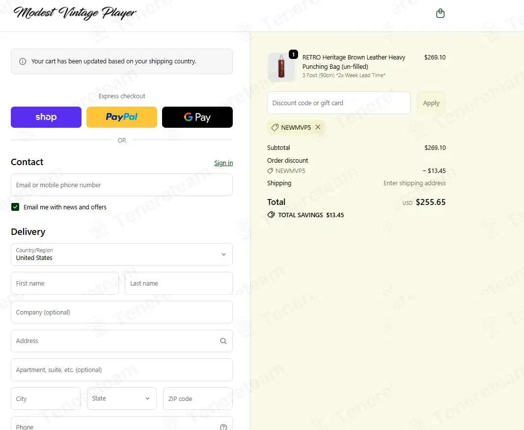 Modest Vintage Player coupon code: 5% off with NEWMVP5. Tested and valid as 6 months ago.